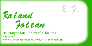 roland foltan business card